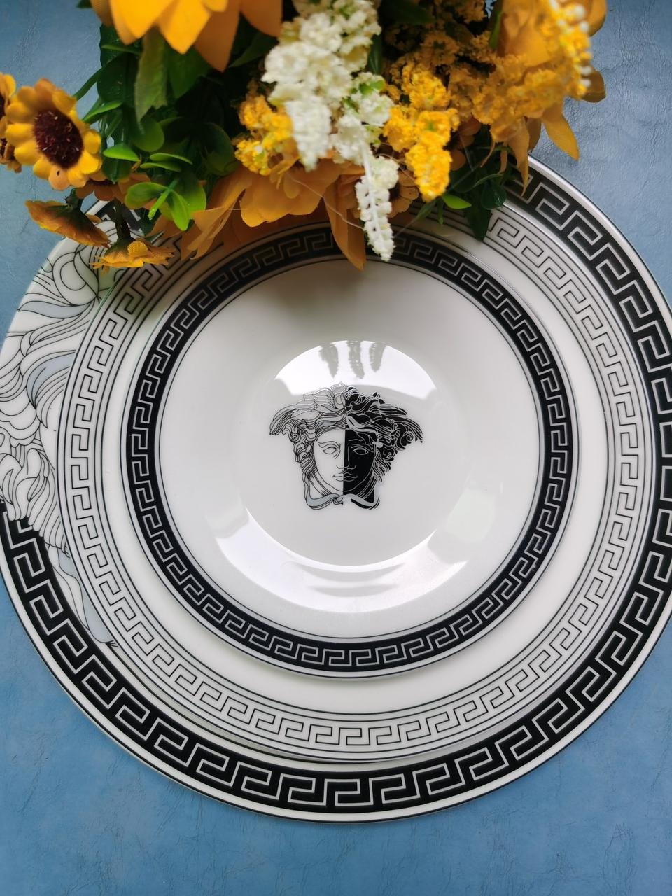 Versace big plate black and white - Versace Plates | Buy Online in UAE